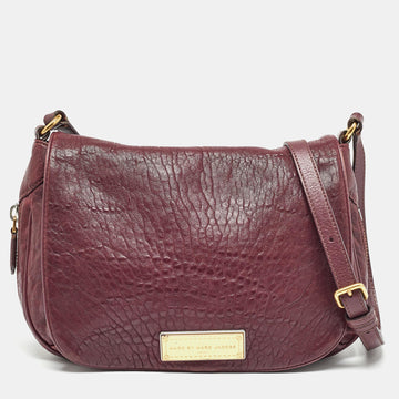 MARC BY MARC JACOBS Burgundy Leather Washed Up The Nash Crossbody Bag