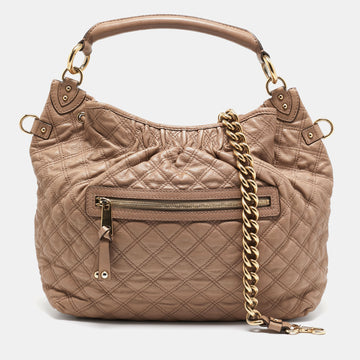 MARC JACOBS Beige Quilted Leather Stam Hobo