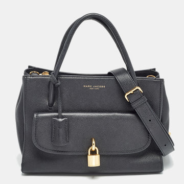 MARC JACOBS Black Leather Lock That Tote