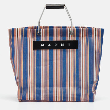 MARNI Multicolor Nylon Market Stripe Tote