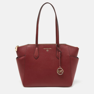 MICHAEL KORS Red Leather Medium Marilyn Tote