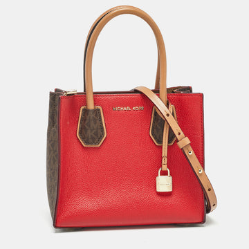 MICHAEL KORS Multicolor Signature Coated Canvas and Leather Mercer Tote