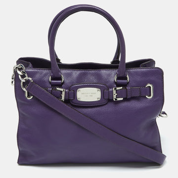 MICHAEL KORS Purple Leather Large Hamilton North South Tote