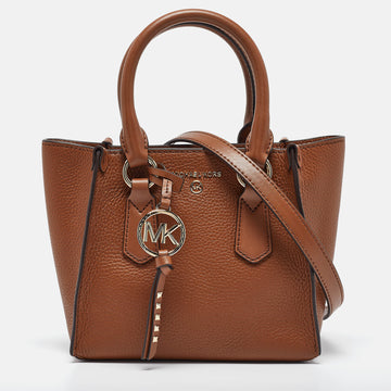 MICHAEL KORS Brown Leather Small Kris Tote