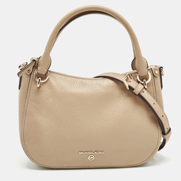 MICHAEL KORS Beige Leather Small Harper Shoulder Bag