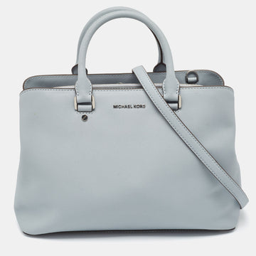 MICHAEL MICHAEL KORS Light Blue Leather Savannah Tote