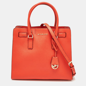 MICHAEL MICHAEL KORS Red Leather Hamilton North South Tote