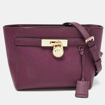 MICHAEL MICHAEL KORS Burgundy Leather Hamilton Crossbody Bag