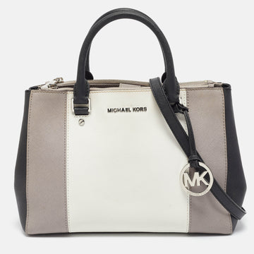 MICHAEL MICHAEL KORS Tricolor Leather Jet Set Double Zip Tote