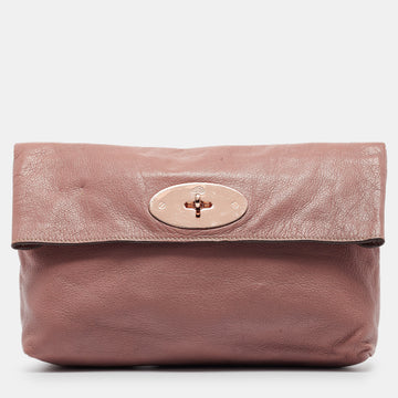 MULBERRY Pink Leather Clemmie Clutch