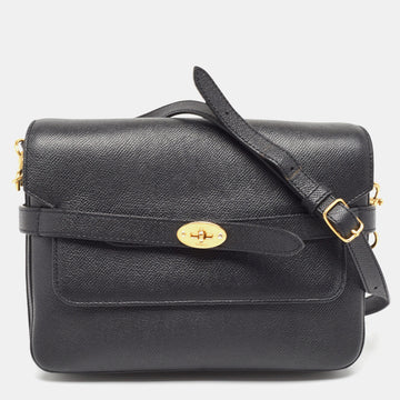 MULBERRY Black Leather Small Belted Bayswater Shoulder Bag