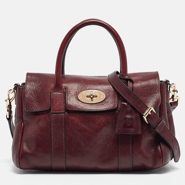 MULBERRY Burgundy Leather Small Bayswater Satchel