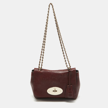 MULBERRY Burgundy Leather Small Lily Shoulder Bag