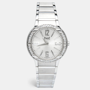 PIAGET 18K 18K White Gold Diamond Polo G0A36231 Women's Wristwatch 32 mm