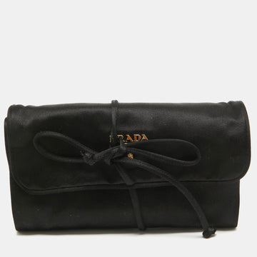 PRADA Black Satin Foldable Travel Pouch