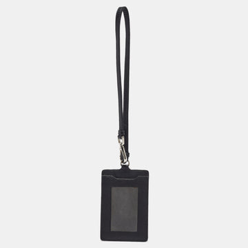 PRADA Black Saffiano Leather Badge Holder