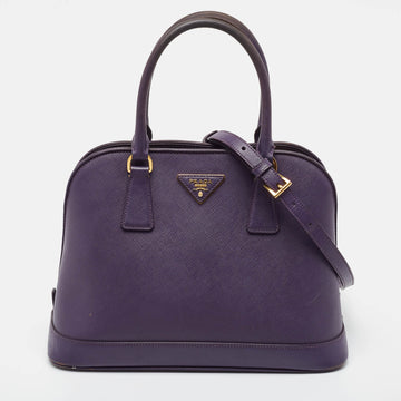 PRADA Purple Saffiano Lux Leather Medium Promenade Satchel