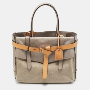 REED KRAKOFF Tricolor Canvas and Leather Boxer Tote