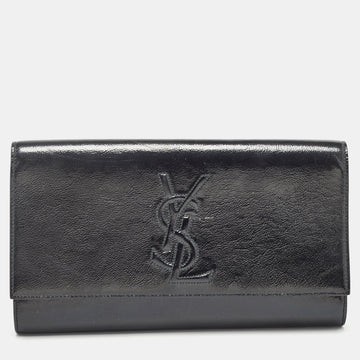 Saint Laurent Black Patent Leather Belle De Jour Clutch