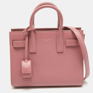 Saint Laurent Pink Leather Nano Classic Sac De Jour Tote