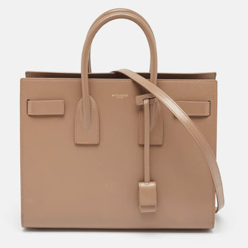 Saint Laurent Beige Leather Small Classic Sac De Jour Tote