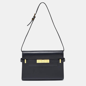 Saint Laurent Black Leather Small Manhattan Shoulder Bag