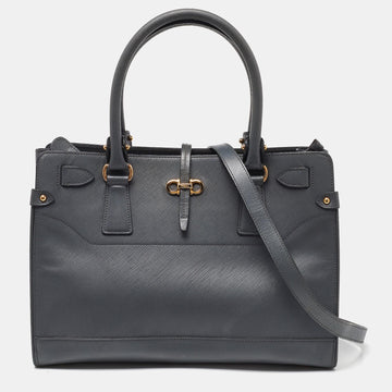 SALVATORE FERRAGAMO Grey Leather Small Briana Tote