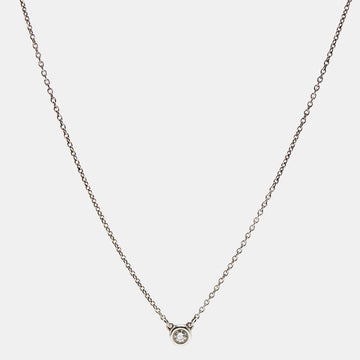 TIFFANY & CO. Elsa Peretti Diamond By the Yard Sterling Silver Necklace