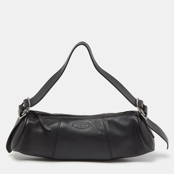 TOD'S Black Leather Shoulder Bag