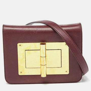 TOM FORD Burgundy Leather Small Natalia Crossbody Bag