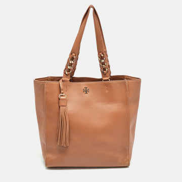 TORY BURCH Brown Leather Brooke Tote