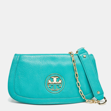 TORY BURCH Green Leather Amanda Crossbody Bag