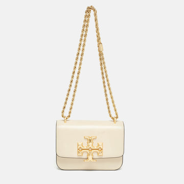 TORY BURCH Cream Leather Small Eleanor Shoulder Bag