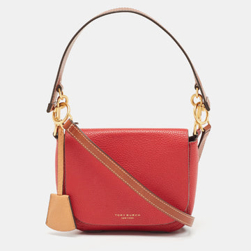 TORY BURCH Red/Brown Leather Perry Crossbody Bag