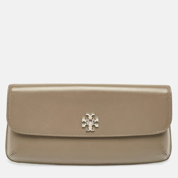 TORY BURCH Beige Leather Diana Flap Clutch