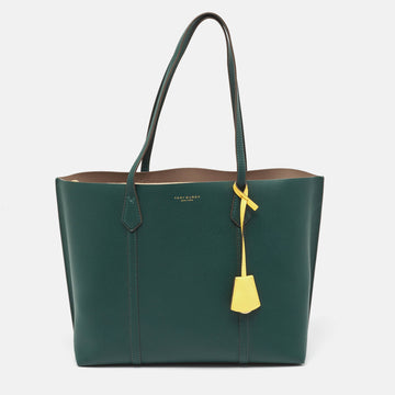 TORY BURCH Green Leather Triple Compartment Perry Tote