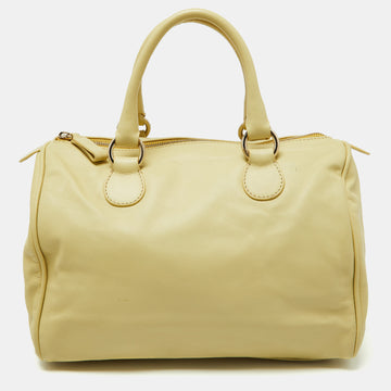 VALENTINO Yellow Leather Zip Boston Bag