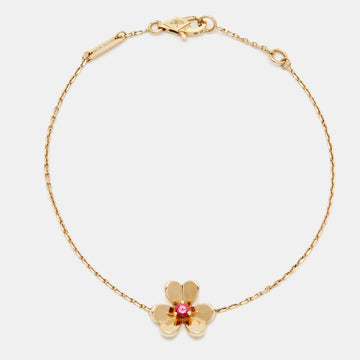 VAN CLEEF & ARPELS Frivole Ruby 18k Rose Gold Bracelet
