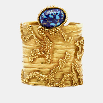 YVES SAINT LAURENT Arty Glass Gold Tone Bracelet