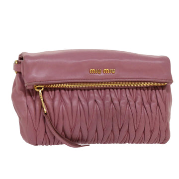 MIU MIU Materasse Clutch Bag Leather Pink Auth mr038