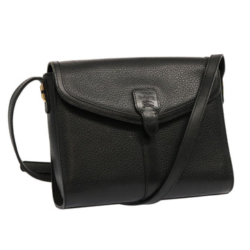 BURBERRYSs Shoulder Bag Leather Black Auth mr101