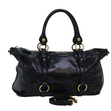 MIU MIU Shoulder Bag Leather 2way Black Auth mr164