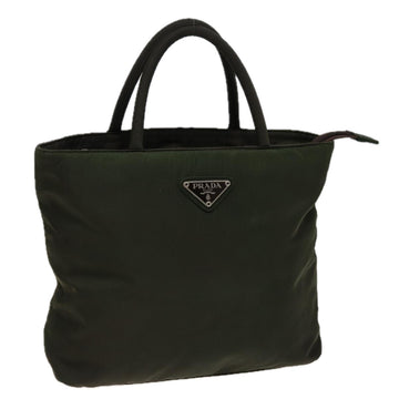 PRADA Hand Bag Nylon Khaki Auth mr282