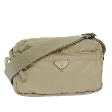 PRADA Shoulder Bag Nylon Beige Auth mr283