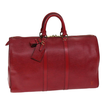 LOUIS VUITTON Epi Keepall 45 Boston Bag Red M42977 LV Auth mr337