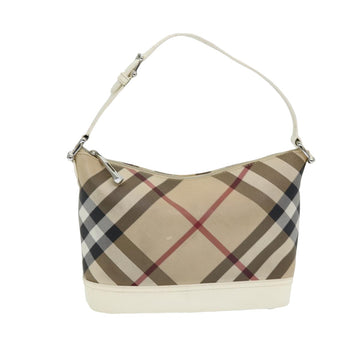 BURBERRY Nova Check Shoulder Bag PVC Beige Auth mr351