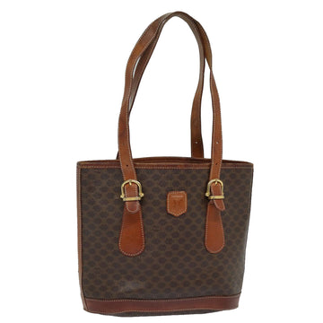 CELINE Macadam Canvas Tote Bag PVC Leather Brown Auth mr371