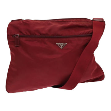 PRADA Shoulder Bag Nylon Red Auth mr372