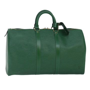 LOUIS VUITTON Epi Keepall 45 Boston Bag Green M42974 LV Auth mr397