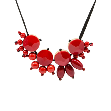 Red Acrylic Pendant Necklace